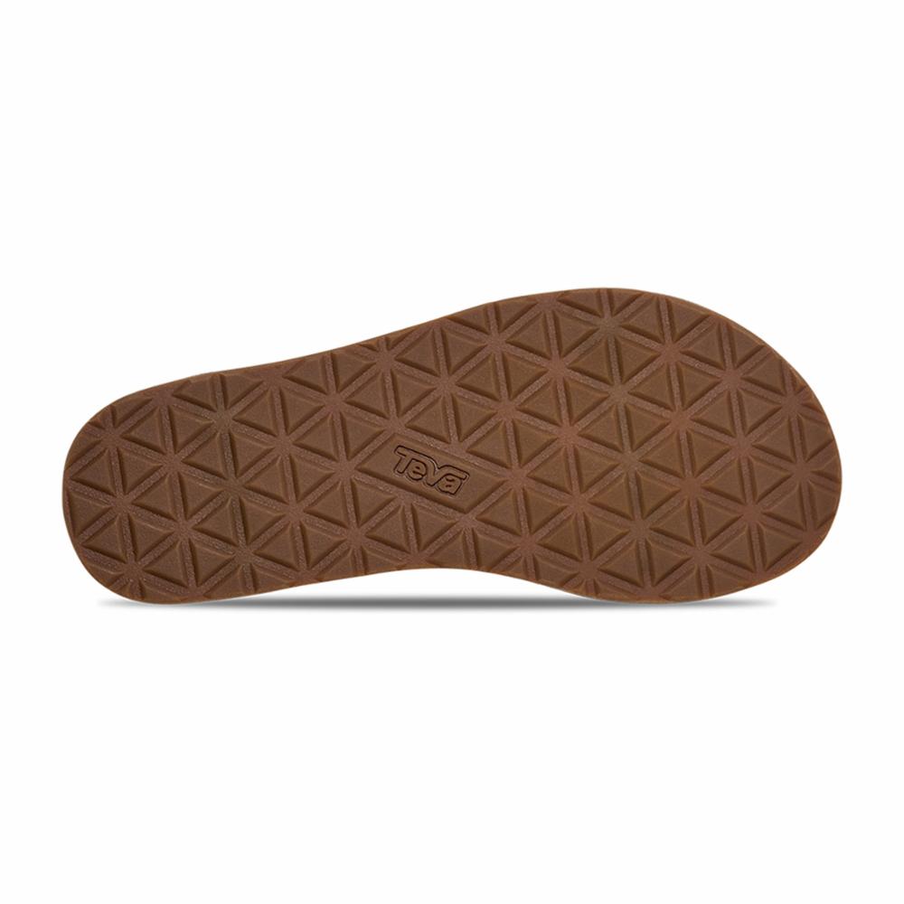 Teva Women ORIGINAL UNIVERSAL SLIM LEA BLACK/ TAN - Image 5