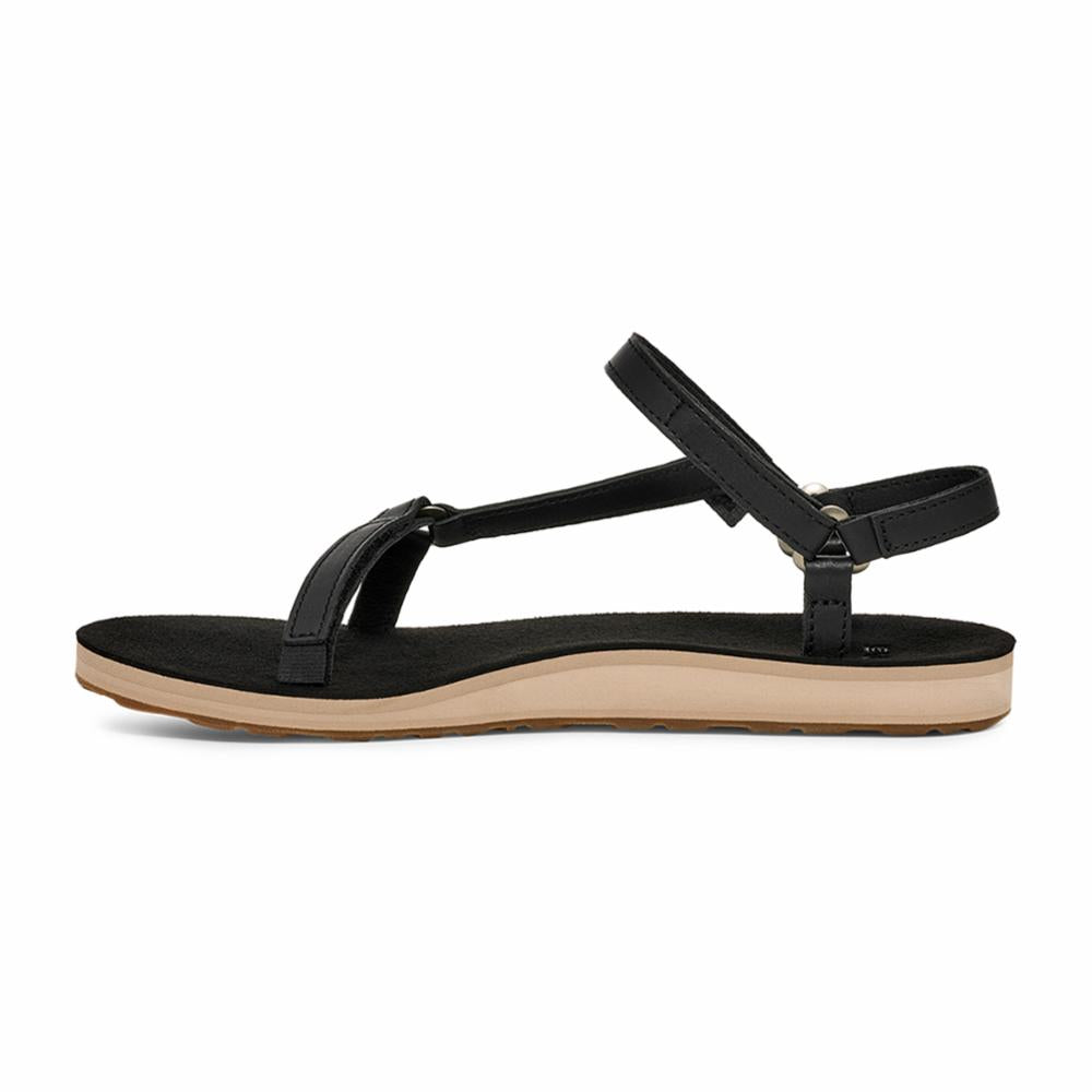 Teva Women ORIGINAL UNIVERSAL SLIM LEA BLACK/ TAN - Image 3